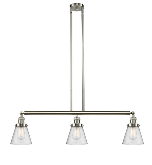 Franklin Restoration Three Light Island Pendant in Brushed Satin Nickel (405|213-SN-G64)