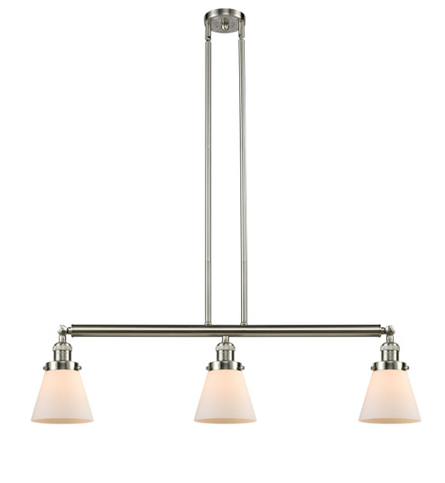 Franklin Restoration Three Light Island Pendant in Brushed Satin Nickel (405|213-SN-G61)
