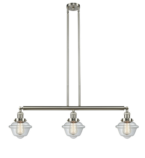 Franklin Restoration Three Light Island Pendant in Brushed Satin Nickel (405|213-SN-G532)