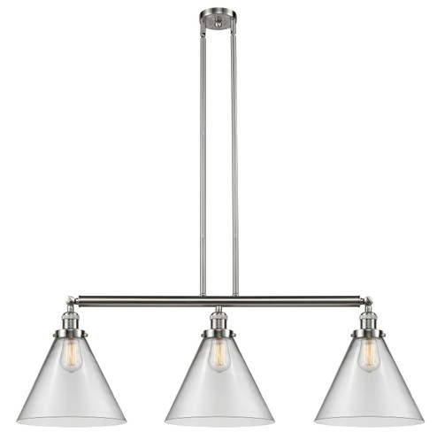 Franklin Restoration Three Light Island Pendant in Brushed Satin Nickel (405|213-SN-G42-L)