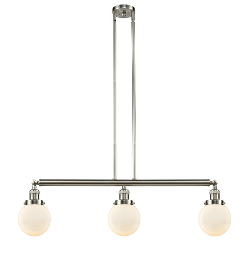 Franklin Restoration Three Light Island Pendant in Brushed Satin Nickel (405|213-SN-G201-6)
