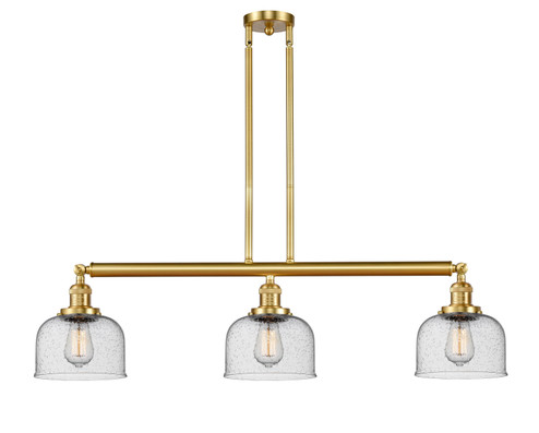 Franklin Restoration Three Light Island Pendant in Satin Gold (405|213-SG-G74)