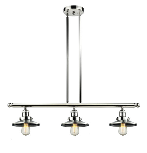 Franklin Restoration Three Light Island Pendant in Polished Nickel (405|213-PN-M1)