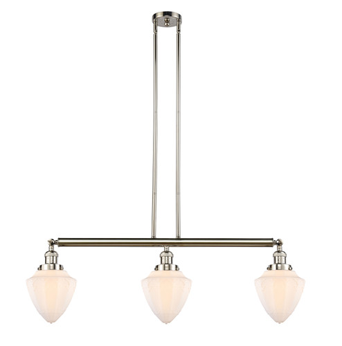 Franklin Restoration Three Light Island Pendant in Polished Nickel (405|213-PN-G661-7)