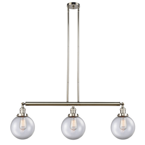 Franklin Restoration Three Light Island Pendant in Polished Nickel (405|213-PN-G202-8)