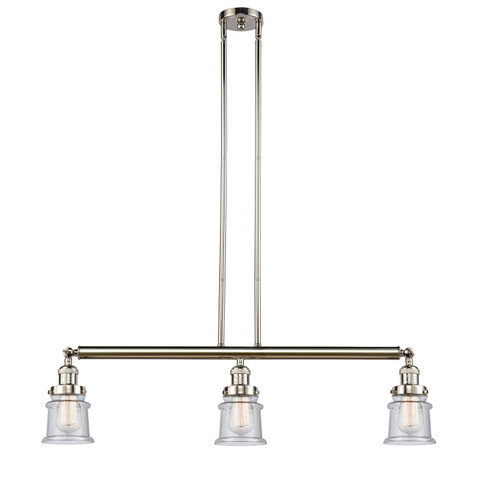 Franklin Restoration Three Light Island Pendant in Polished Nickel (405|213-PN-G184S)