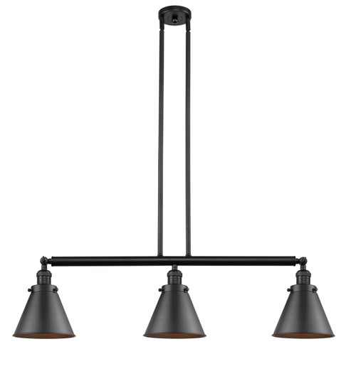 Franklin Restoration Three Light Island Pendant in Matte Black (405|213-BK-M13-BK)