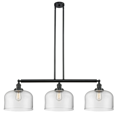 Franklin Restoration Three Light Island Pendant in Matte Black (405|213-BK-G72-L)