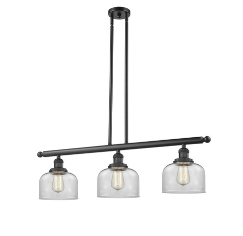 Franklin Restoration Three Light Island Pendant in Matte Black (405|213-BK-G72)