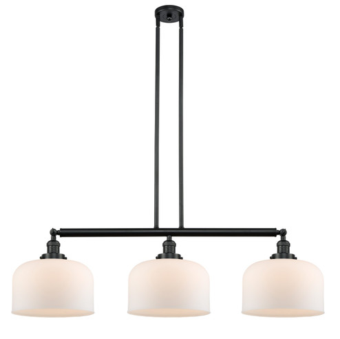 Franklin Restoration Three Light Island Pendant in Matte Black (405|213-BK-G71-L)
