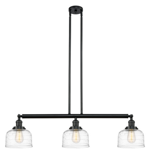 Franklin Restoration Three Light Island Pendant in Matte Black (405|213-BK-G713)