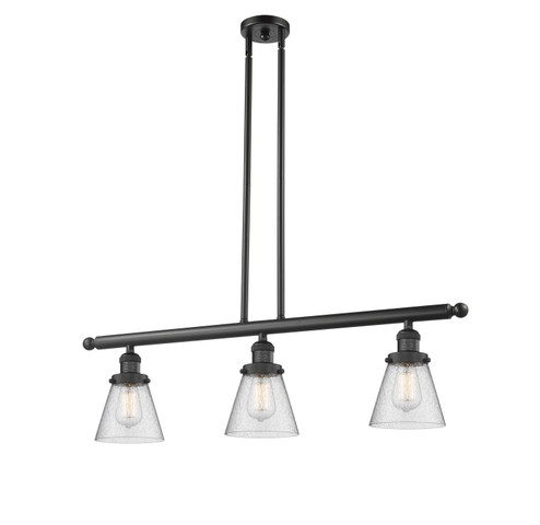 Franklin Restoration Three Light Island Pendant in Matte Black (405|213-BK-G64)