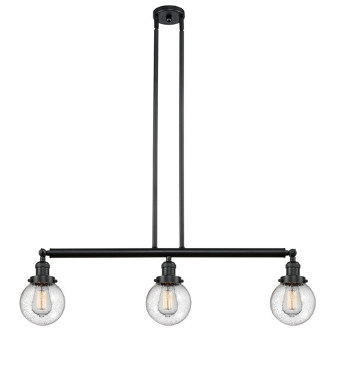 Franklin Restoration LED Island Pendant in Matte Black (405|213-BK-G204-6-LED)
