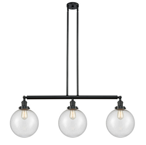 Franklin Restoration Three Light Island Pendant in Matte Black (405|213-BK-G204-10)