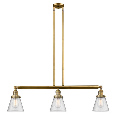 Franklin Restoration Three Light Island Pendant in Brushed Brass (405|213-BB-G64)