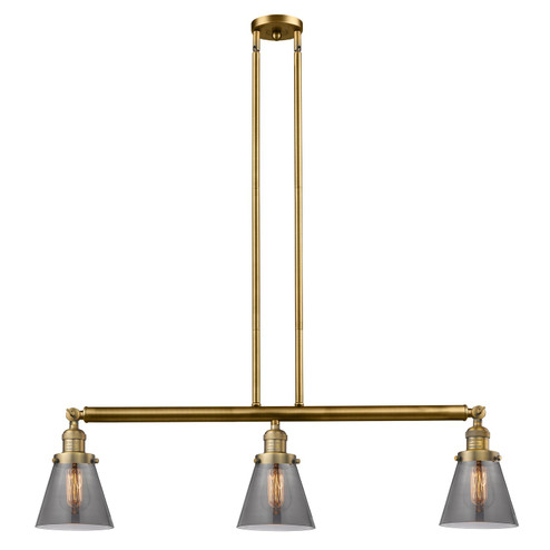 Franklin Restoration Three Light Island Pendant in Brushed Brass (405|213-BB-G63)