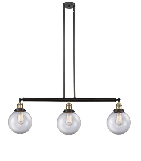 Franklin Restoration Three Light Island Pendant in Black Antique Brass (405|213-BAB-G202-8)