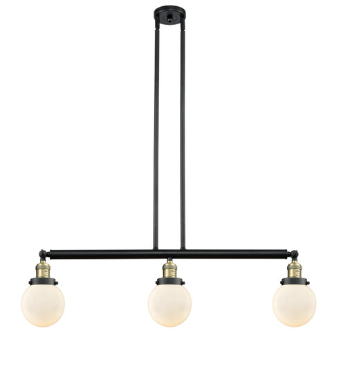 Franklin Restoration Three Light Island Pendant in Black Antique Brass (405|213-BAB-G201-6)