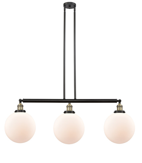 Franklin Restoration Three Light Island Pendant in Black Antique Brass (405|213-BAB-G201-10) Franklin Restoration Three Light Island Pendant in Black Antique Brass (405|213-BAB-G201-10)