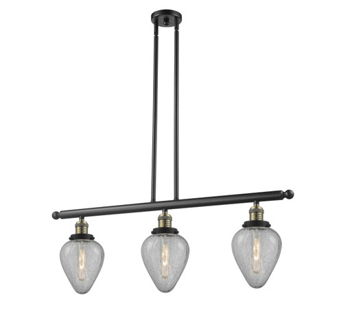 Franklin Restoration Three Light Island Pendant in Black Antique Brass (405|213-BAB-G165)