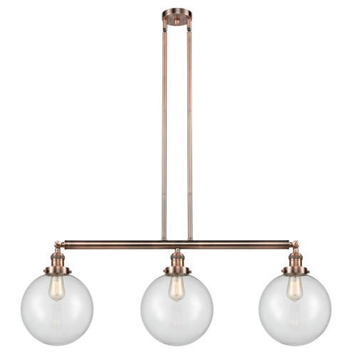 Franklin Restoration Three Light Island Pendant in Antique Copper (405|213-AC-G202-10)