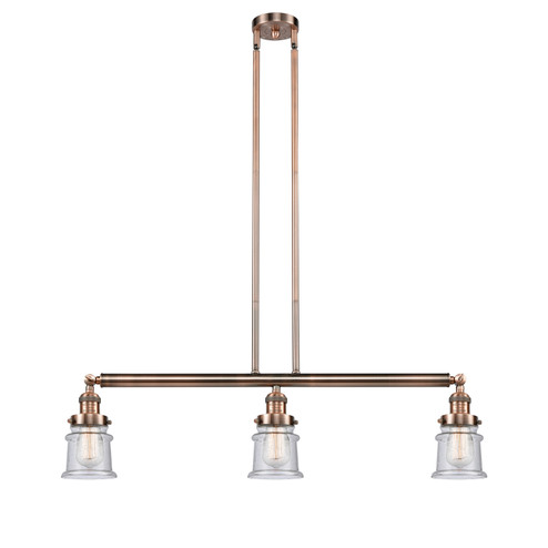 Franklin Restoration Three Light Island Pendant in Antique Copper (405|213-AC-G184S)