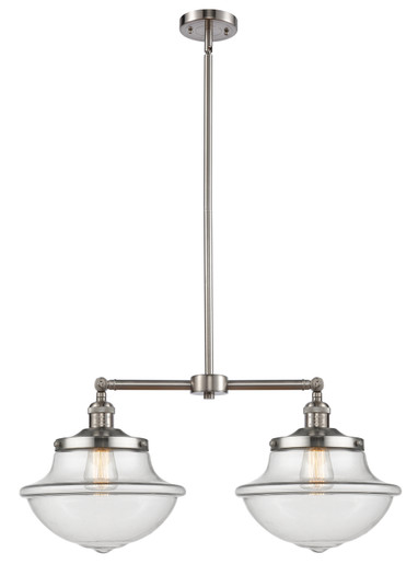 Franklin Restoration Two Light Island Pendant in Brushed Satin Nickel (405|209-SN-G542)