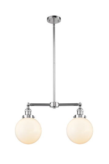 Franklin Restoration Two Light Island Pendant in Polished Chrome (405|209-PC-G201-8)