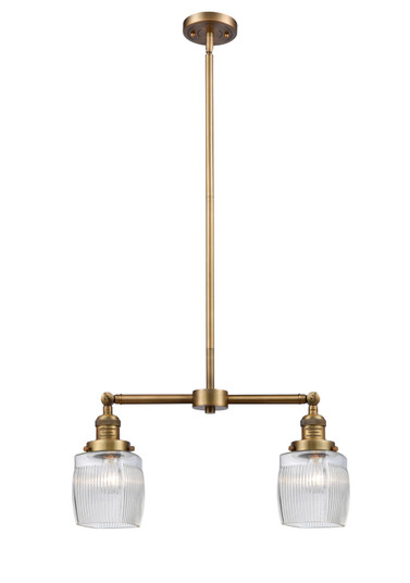 Franklin Restoration Two Light Island Pendant in Brushed Brass (405|209-BB-G302)