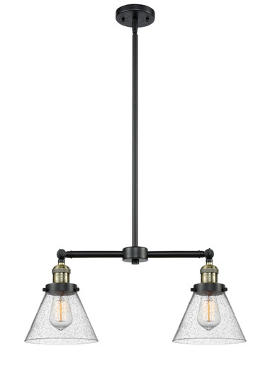 Franklin Restoration Two Light Island Pendant in Black Antique Brass (405|209-BAB-G44)