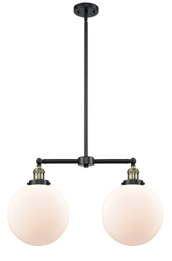 Franklin Restoration Two Light Island Pendant in Black Antique Brass (405|209-BAB-G201-10)