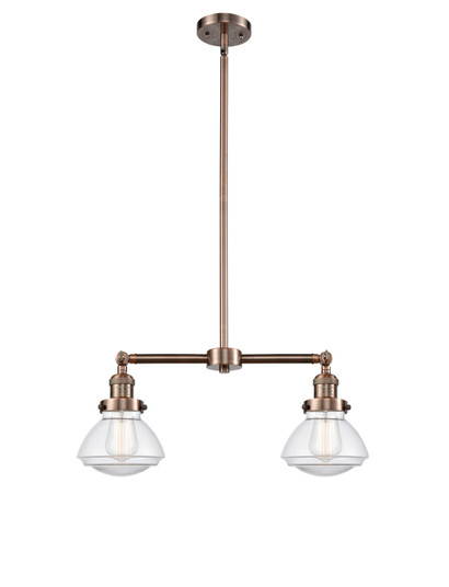 Franklin Restoration Two Light Island Pendant in Antique Copper (405|209-AC-G322)