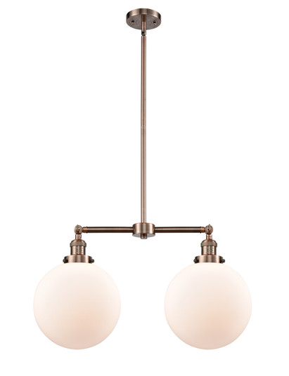 Franklin Restoration Two Light Island Pendant in Antique Copper (405|209-AC-G201-10)