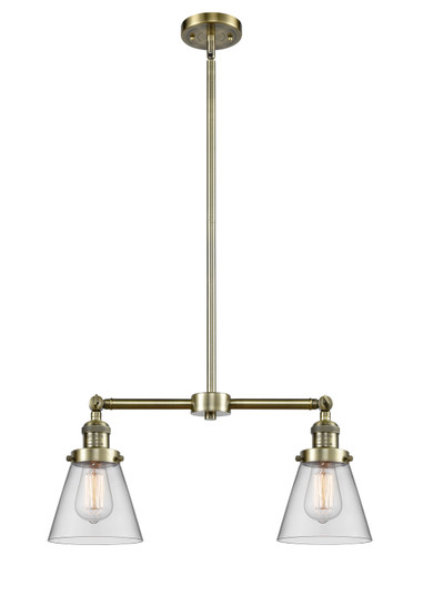 Franklin Restoration Two Light Island Pendant in Antique Brass (405|209-AB-G62)