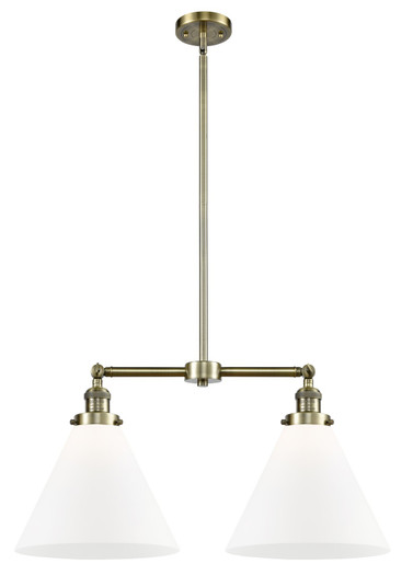 Franklin Restoration Two Light Island Pendant in Antique Brass (405|209-AB-G41-L)