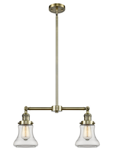 Franklin Restoration Two Light Island Pendant in Antique Brass (405|209-AB-G192)