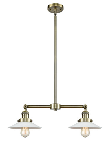 Franklin Restoration Two Light Island Pendant in Antique Brass (405|209-AB-G1)