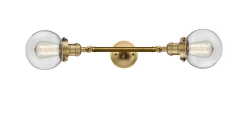 Franklin Restoration Two Light Bath Vanity in Brushed Brass (405|208L-BB-G202-6)