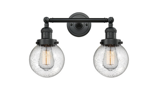 Franklin Restoration LED Bath Vanity in Matte Black (405|208-BK-G204-6-LED)