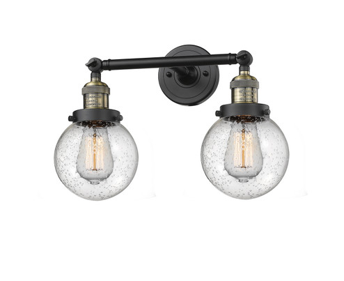 Franklin Restoration Two Light Bath Vanity in Black Antique Brass (405|208-BAB-G204-6)