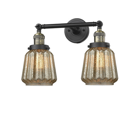 Franklin Restoration Two Light Bath Vanity in Black Antique Brass (405|208-BAB-G146)