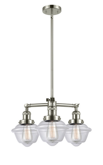 Franklin Restoration Three Light Chandelier in Polished Nickel (405|207-PN-G532)
