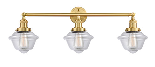 Franklin Restoration Three Light Bath Vanity in Satin Gold (405|205-SG-G532)