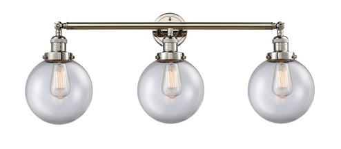 Franklin Restoration Three Light Bath Vanity in Polished Nickel (405|205-PN-G202-8)