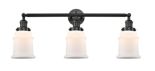 Franklin Restoration Three Light Bath Vanity in Matte Black (405|205-BK-G181)