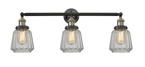 Franklin Restoration Three Light Bath Vanity in Black Antique Brass (405|205-BAB-G142)