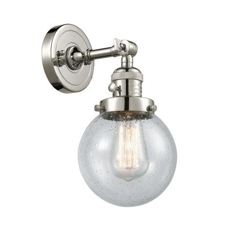 Franklin Restoration One Light Wall Sconce in Polished Nickel (405|203SW-PN-G204-6)