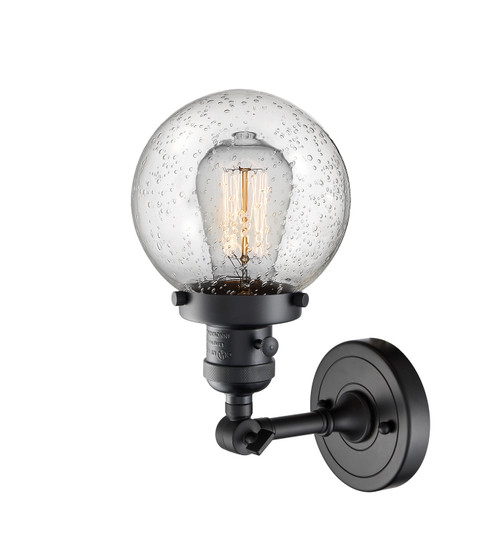 Franklin Restoration One Light Wall Sconce in Matte Black (405|203SW-BK-G204-6)