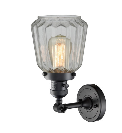 Franklin Restoration One Light Wall Sconce in Matte Black (405|203SW-BK-G142)
