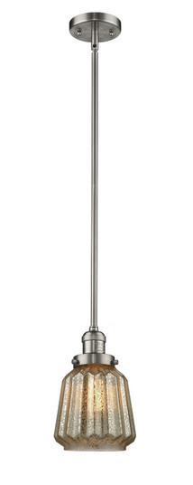 Franklin Restoration One Light Mini Pendant in Brushed Satin Nickel (405|201S-SN-G146)